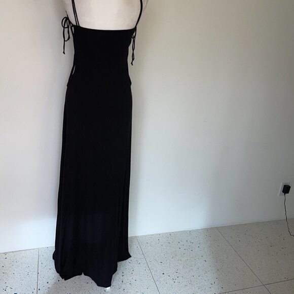 Rachel Pally Maxi Dress Womens Small Lace Up Side Black Sleeveless Made In USA - Picture 14 of 14